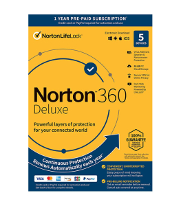 Norton 360 Deluxe, 5 -laitteet / 12 kk - Non-subscription -sähköinen lisenssi